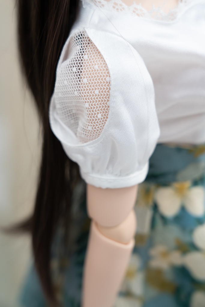 DD・DDSサイズシルク調ブラウス(白)