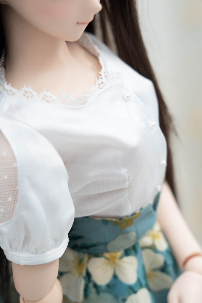 DD・DDSサイズシルク調ブラウス(白)