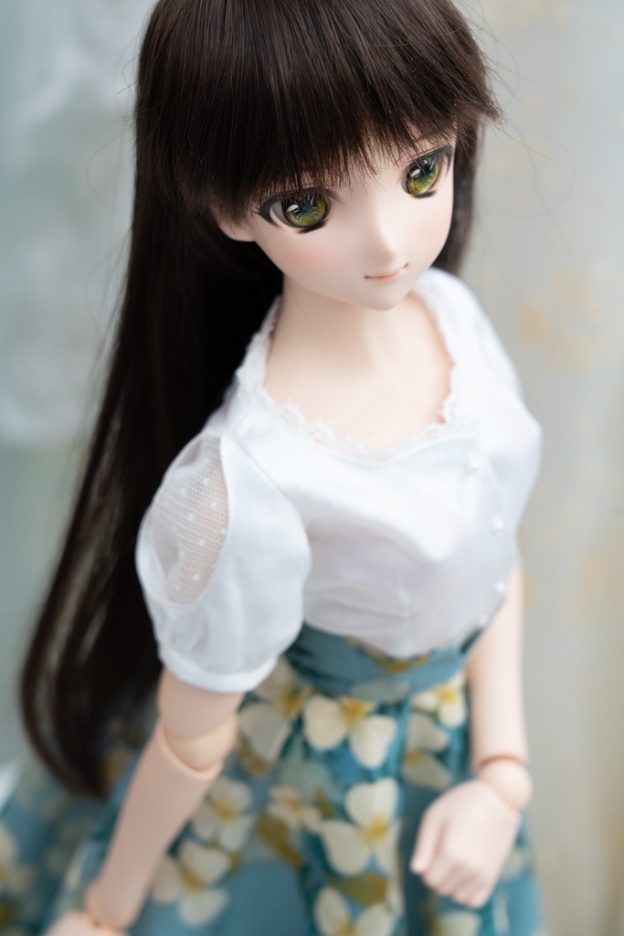 DD・DDSサイズシルク調ブラウス(白)