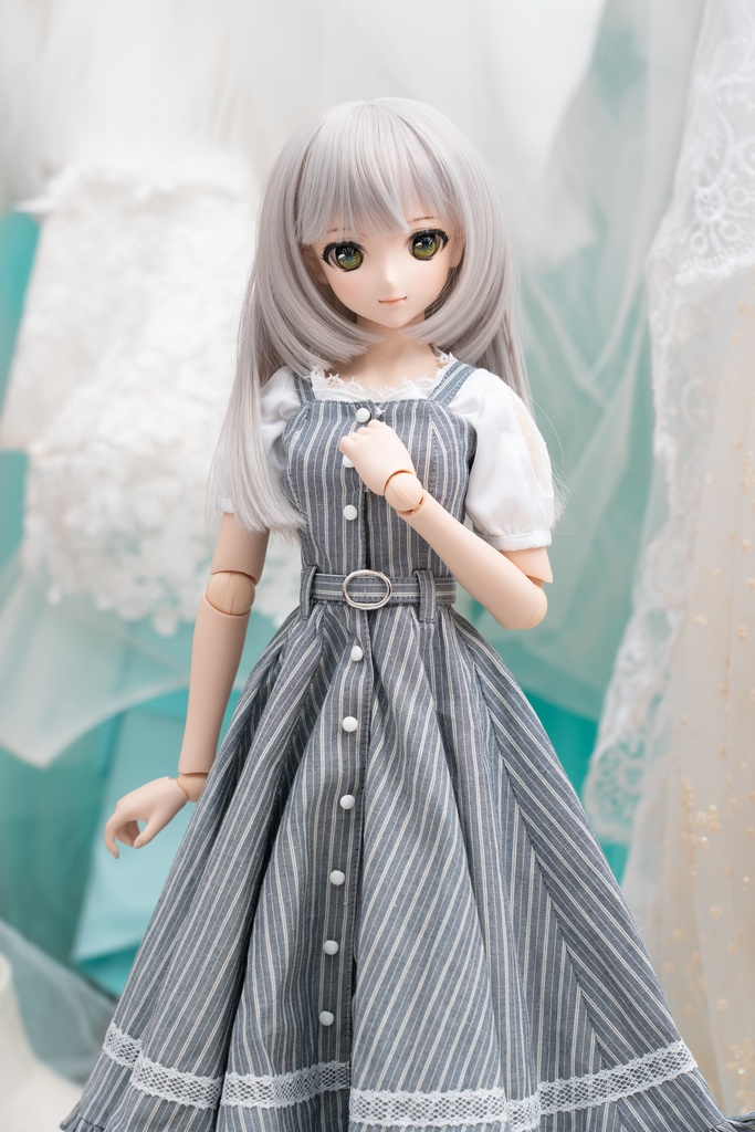 DD・DDSサイズ ジャンパーフレアスカート(グレイ)