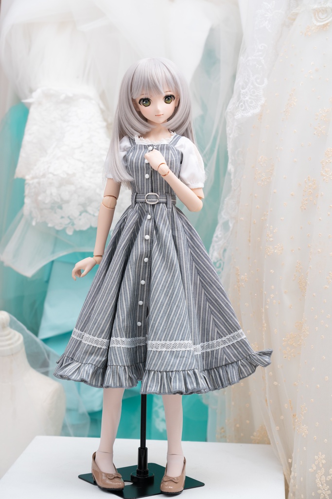 DD・DDSサイズ ジャンパーフレアスカート(グレイ)