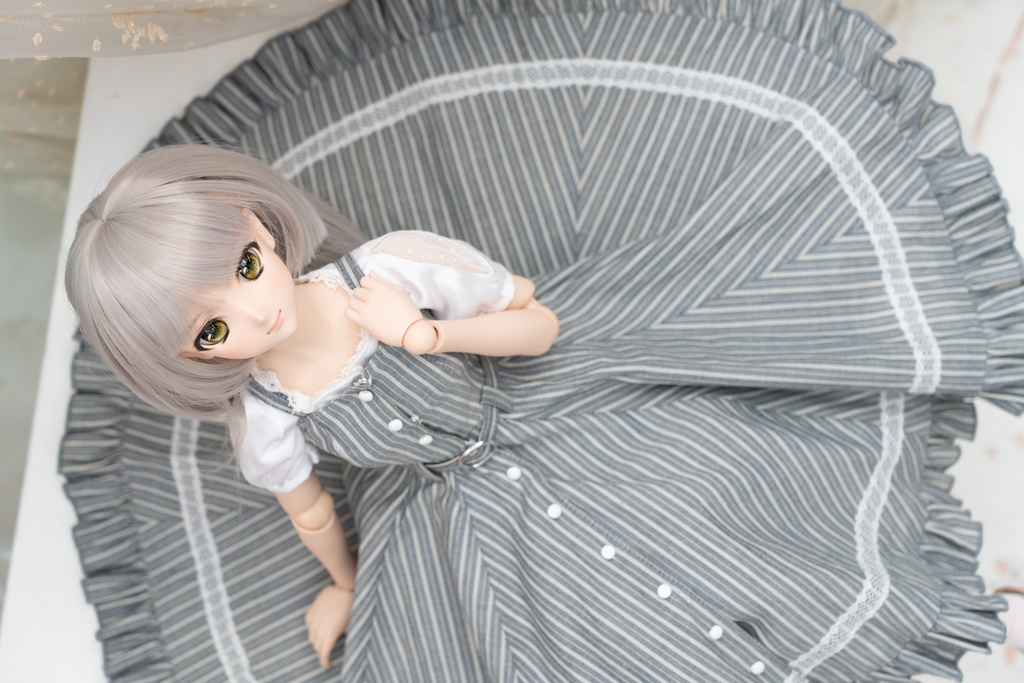 DD・DDSサイズ ジャンパーフレアスカート(グレイ)