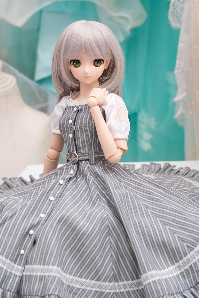 DD・DDSサイズ ジャンパーフレアスカート(グレイ)