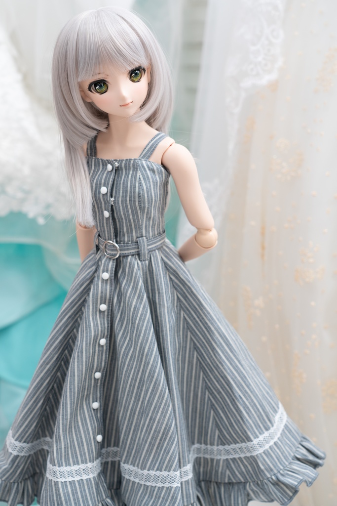 DD・DDSサイズ ジャンパーフレアスカート(グレイ)