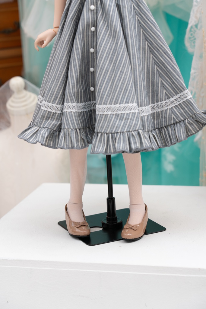 DD・DDSサイズ ジャンパーフレアスカート(グレイ)