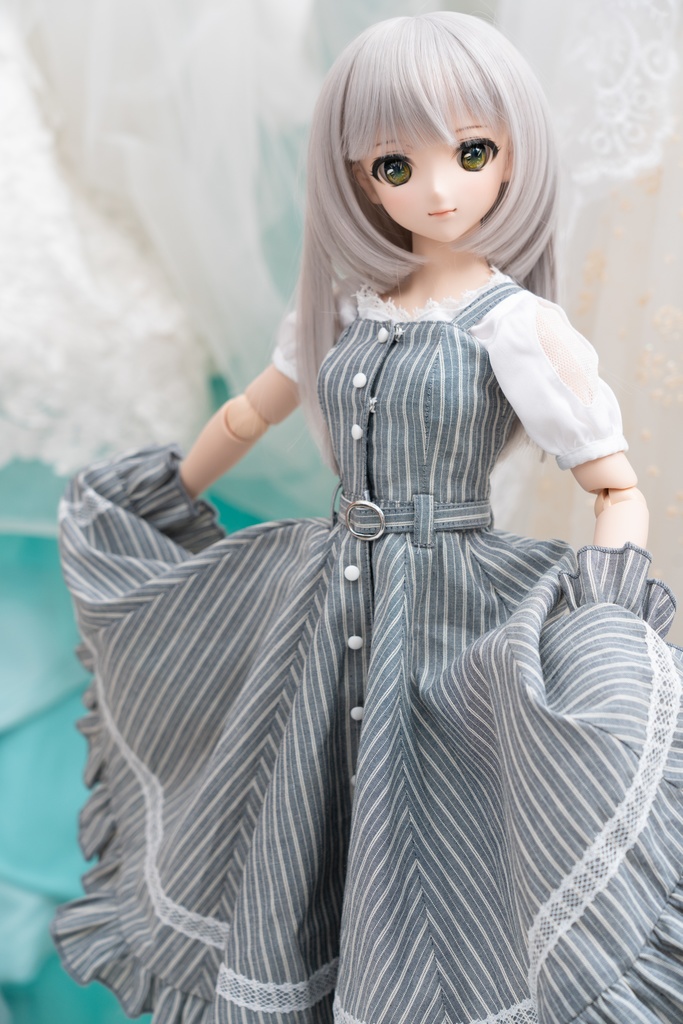 DD・DDSサイズ ジャンパーフレアスカート(グレイ)