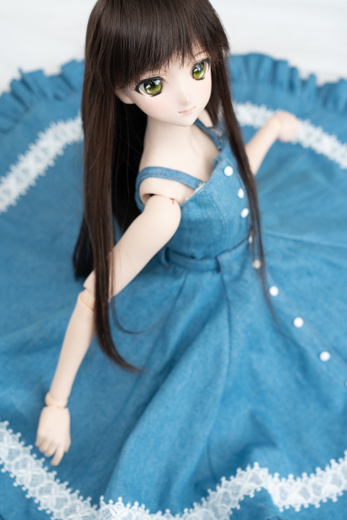 DD・DDSサイズ フレアジャンパースカート(デニム)