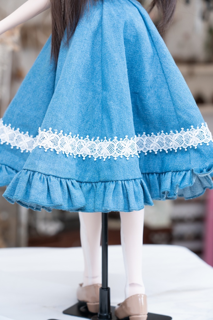 DD・DDSサイズ フレアジャンパースカート(デニム)