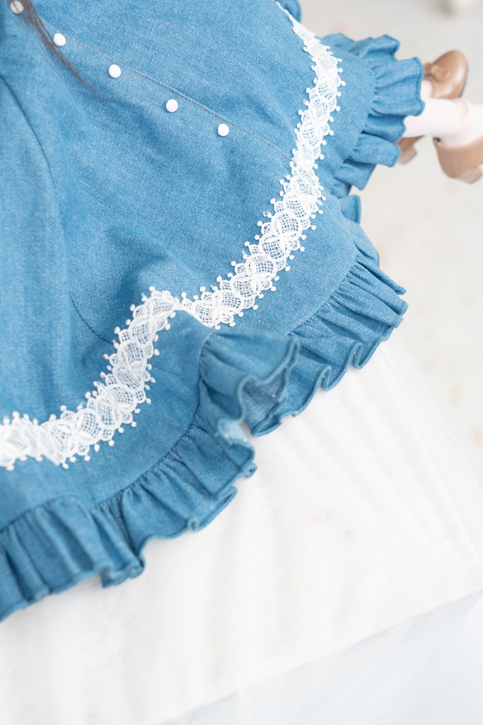 DD・DDSサイズ フレアジャンパースカート(デニム)