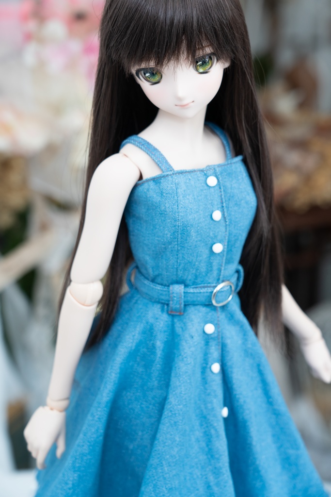 DD・DDSサイズ フレアジャンパースカート(デニム)