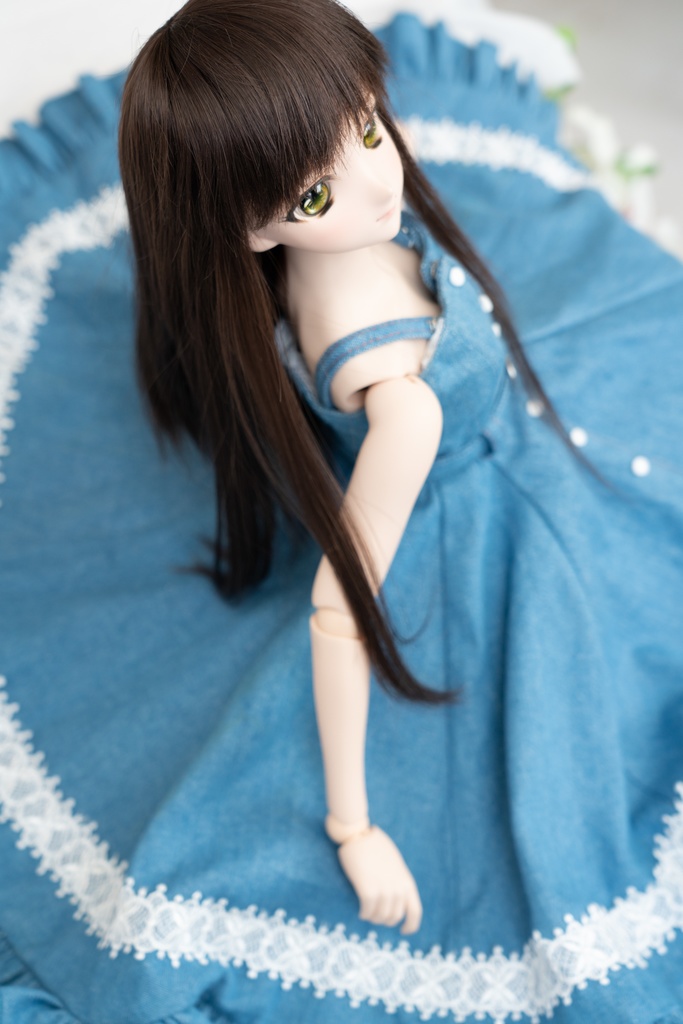 DD・DDSサイズ フレアジャンパースカート(デニム)