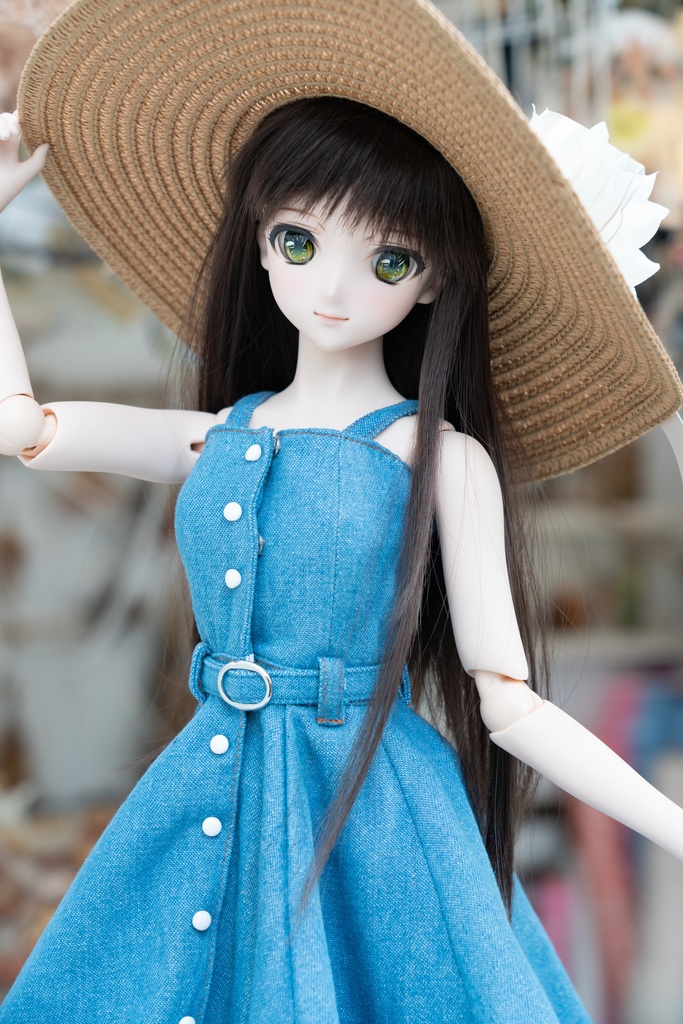 DD・DDSサイズ フレアジャンパースカート(デニム)