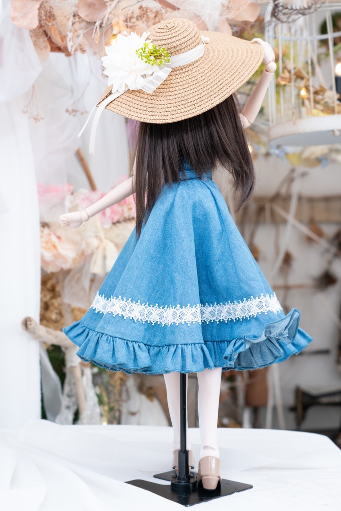 DD・DDSサイズ フレアジャンパースカート(デニム)