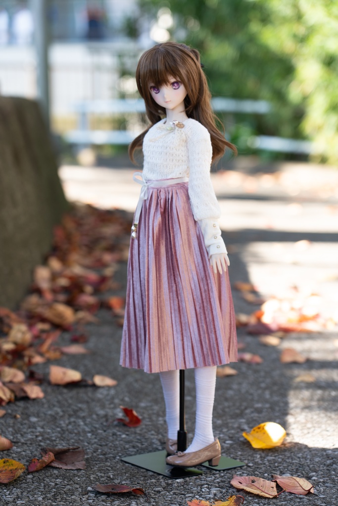 DD/DDSサイズリボン付きアコーディオンスカート(4色)