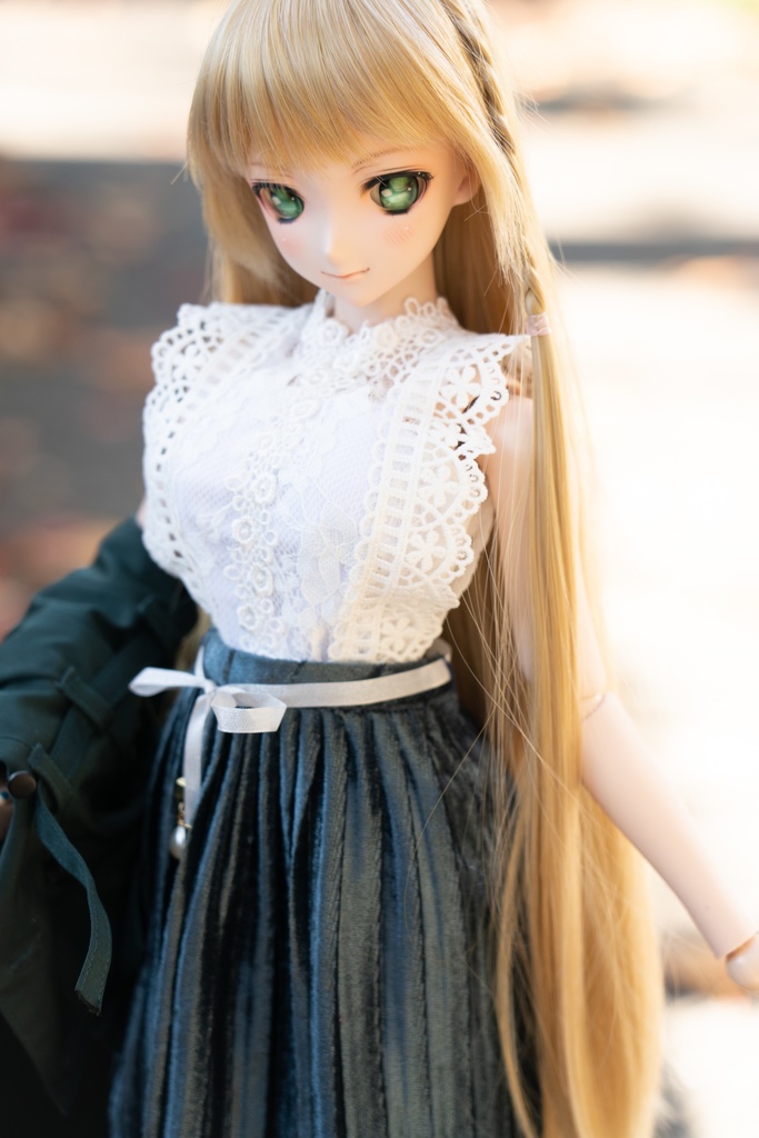 DD/DDSサイズリボン付きアコーディオンスカート(4色)