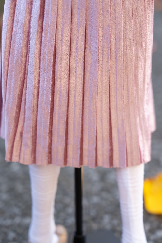 DD/DDSサイズリボン付きアコーディオンスカート(4色)