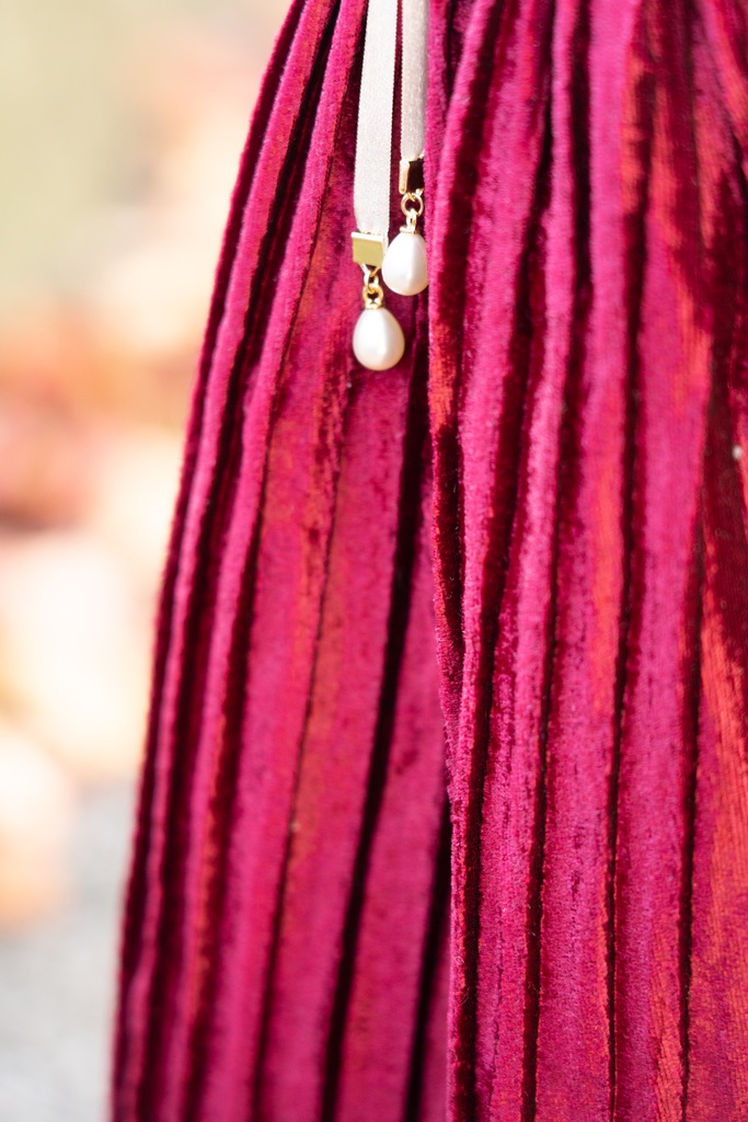 DD/DDSサイズリボン付きアコーディオンスカート(4色)