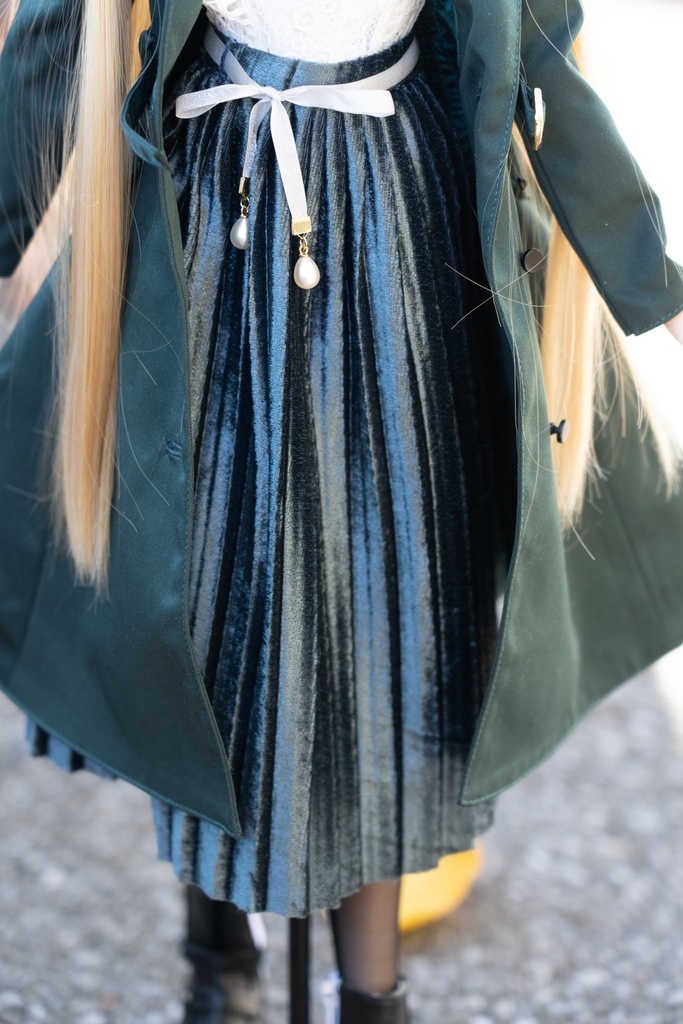 DD/DDSサイズリボン付きアコーディオンスカート(4色)