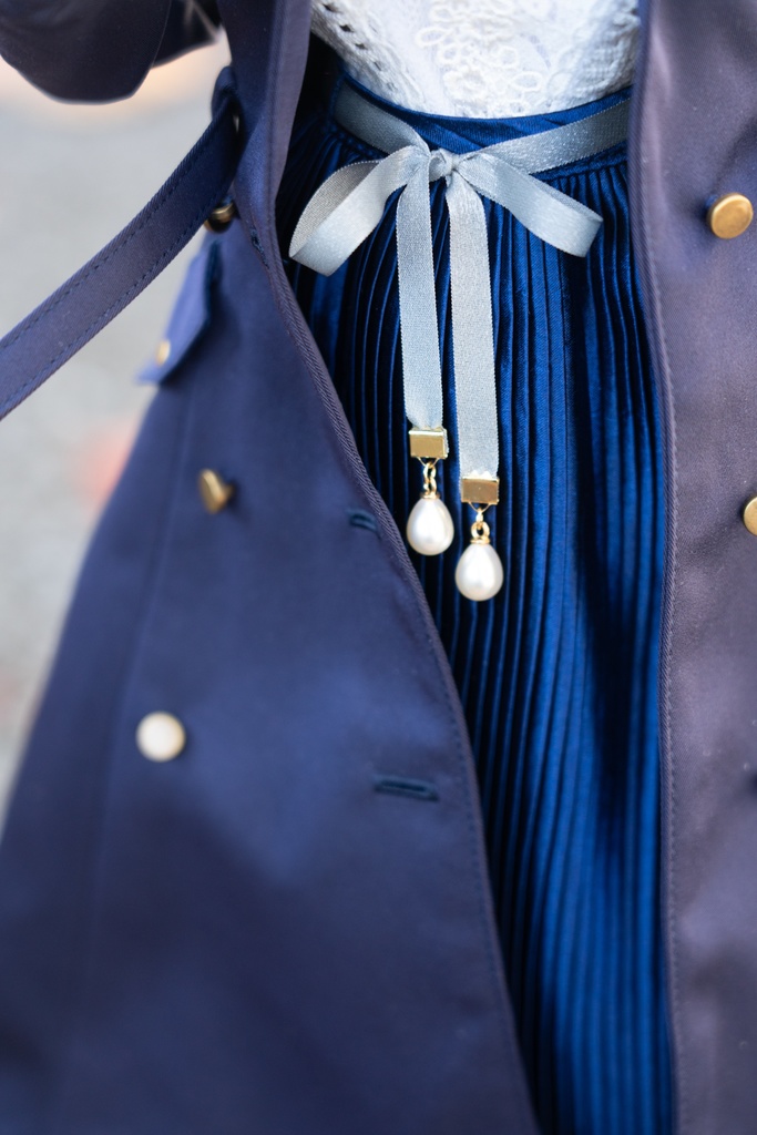 DD/DDSサイズリボン付きアコーディオンスカート(4色)