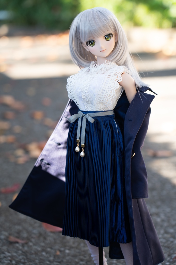 DD/DDSサイズリボン付きアコーディオンスカート(4色)