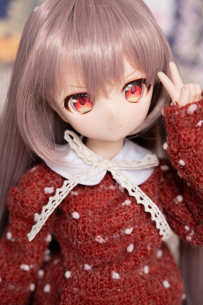 MDD/DDPサイズ水玉ニットパーカー●