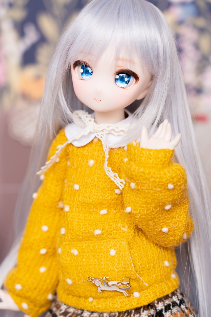 MDD/DDPサイズ水玉ニットパーカー●