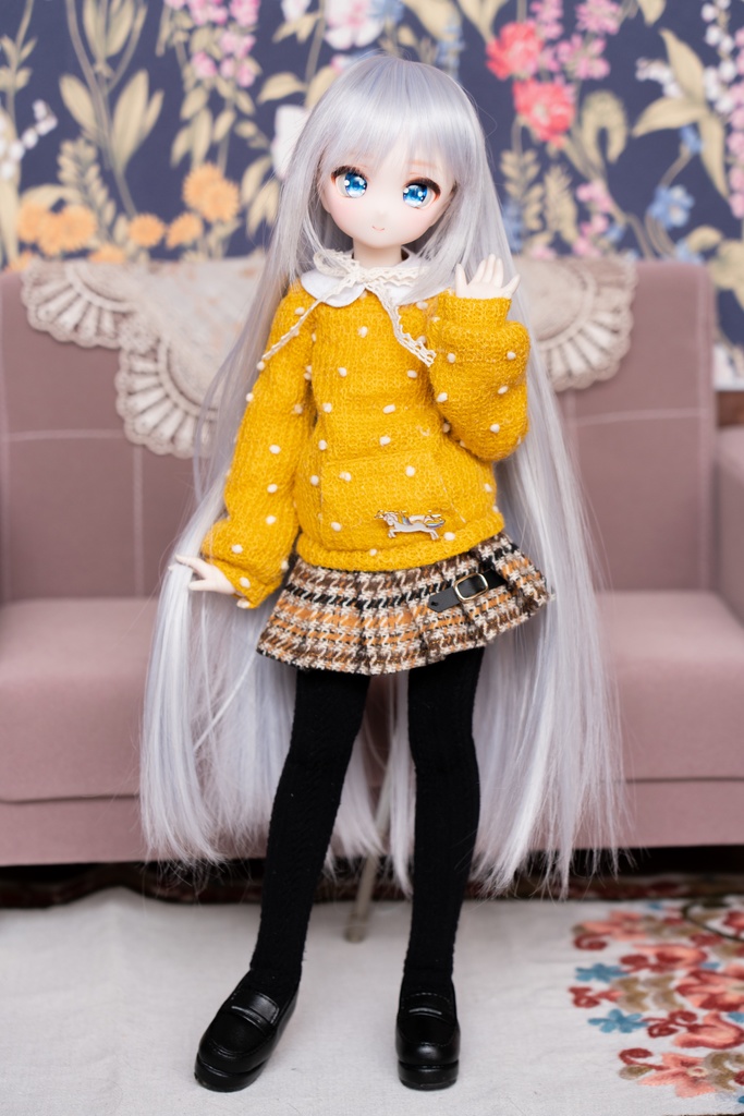 MDD/DDPサイズ水玉ニットパーカー●