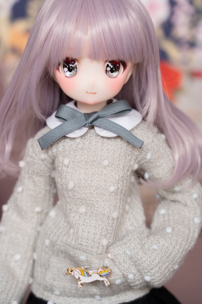 MDD/DDPサイズ水玉ニットパーカー●