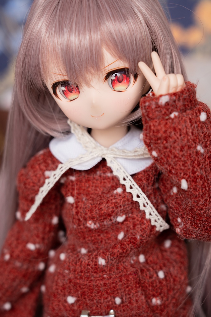 MDD/DDPサイズ水玉ニットパーカー●