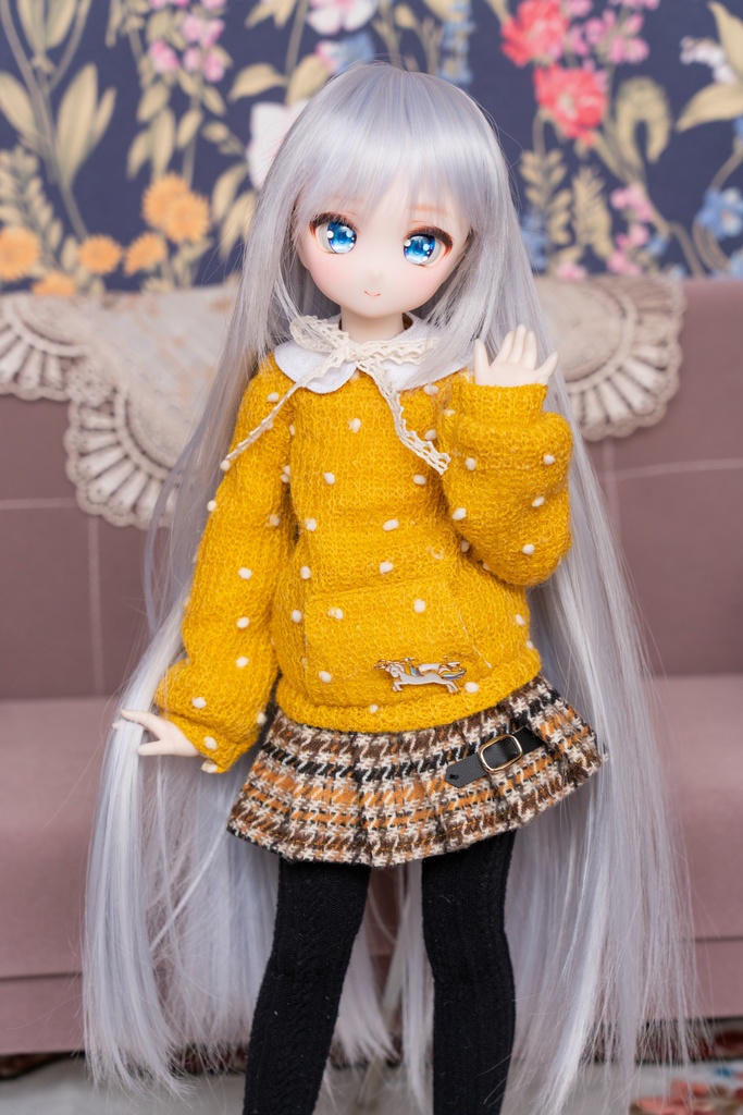 MDD/DDPサイズ水玉ニットパーカー●