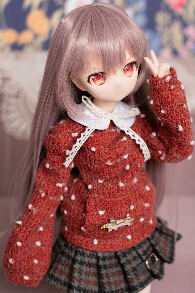 MDD/DDPサイズ水玉ニットパーカー●