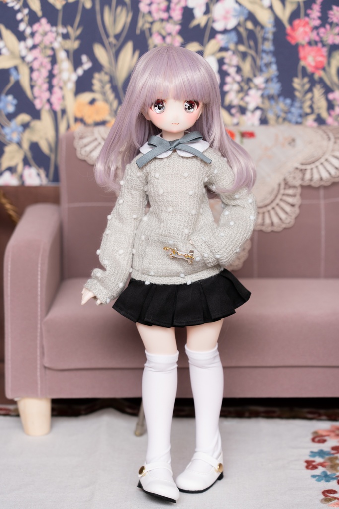 MDD/DDPサイズ水玉ニットパーカー●