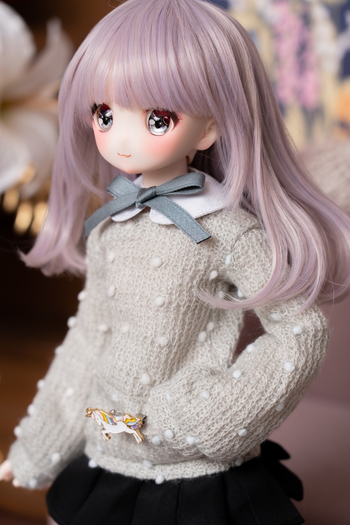 MDD/DDPサイズ水玉ニットパーカー●