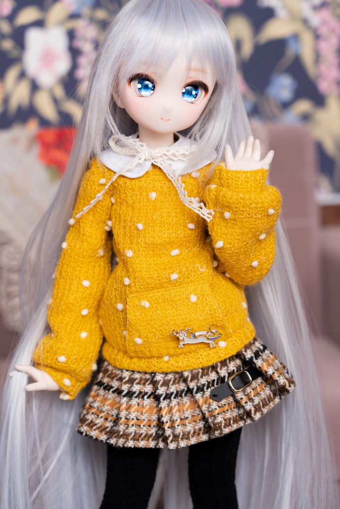 MDD/DDPサイズ水玉ニットパーカー●