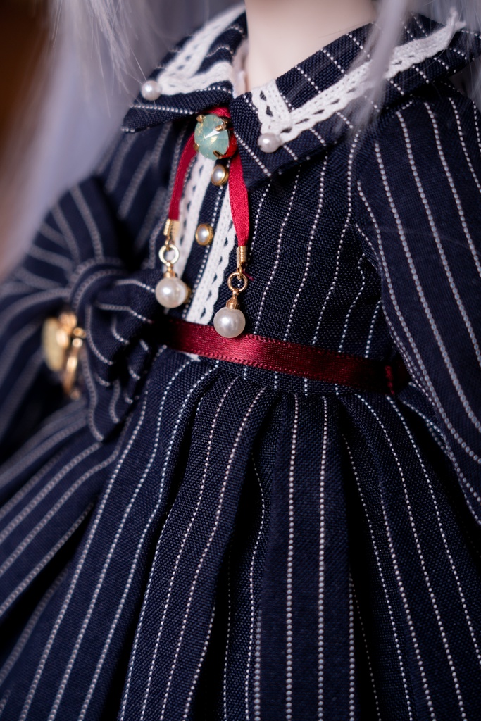 MDDサイズストライプ柄ワンピースセット