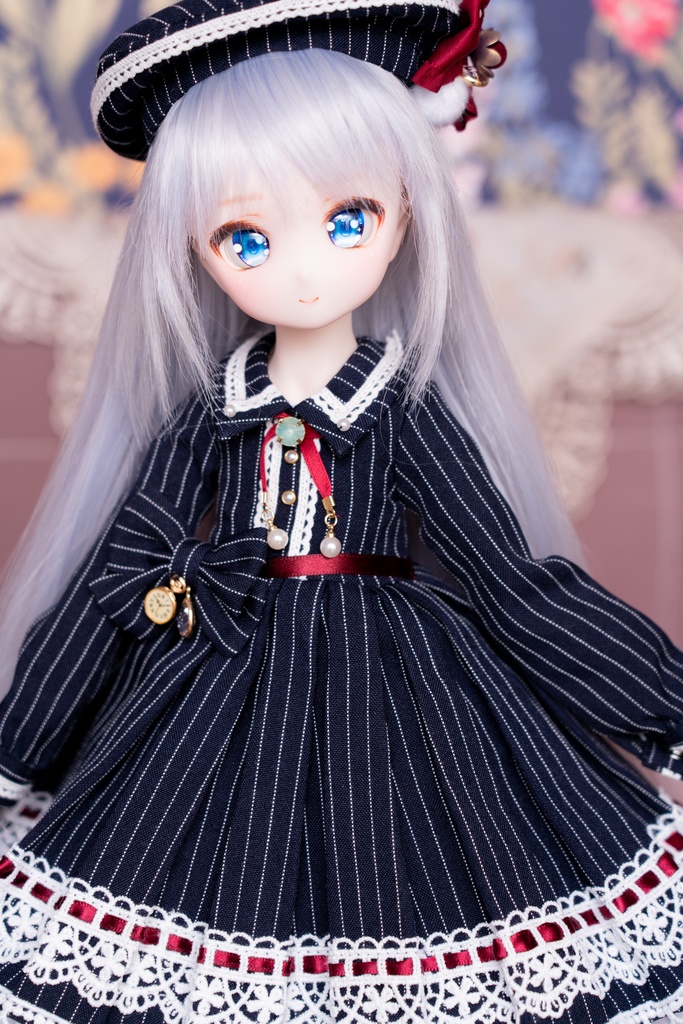 MDDサイズストライプ柄ワンピースセット