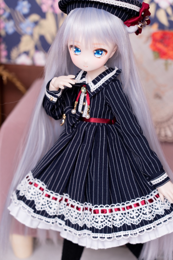 MDDサイズストライプ柄ワンピースセット