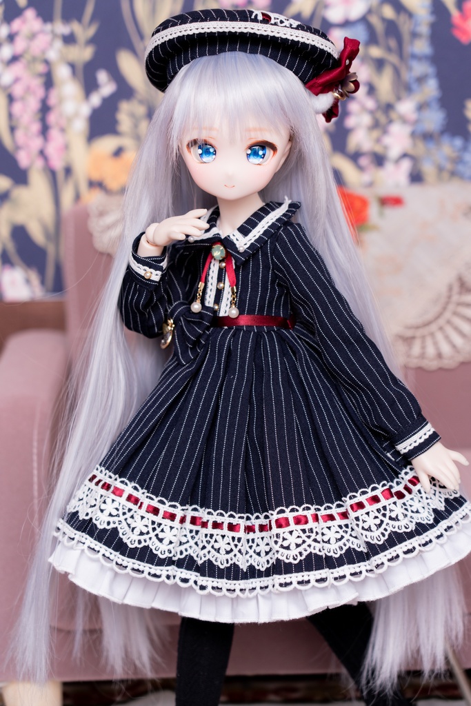 MDDサイズストライプ柄ワンピースセット