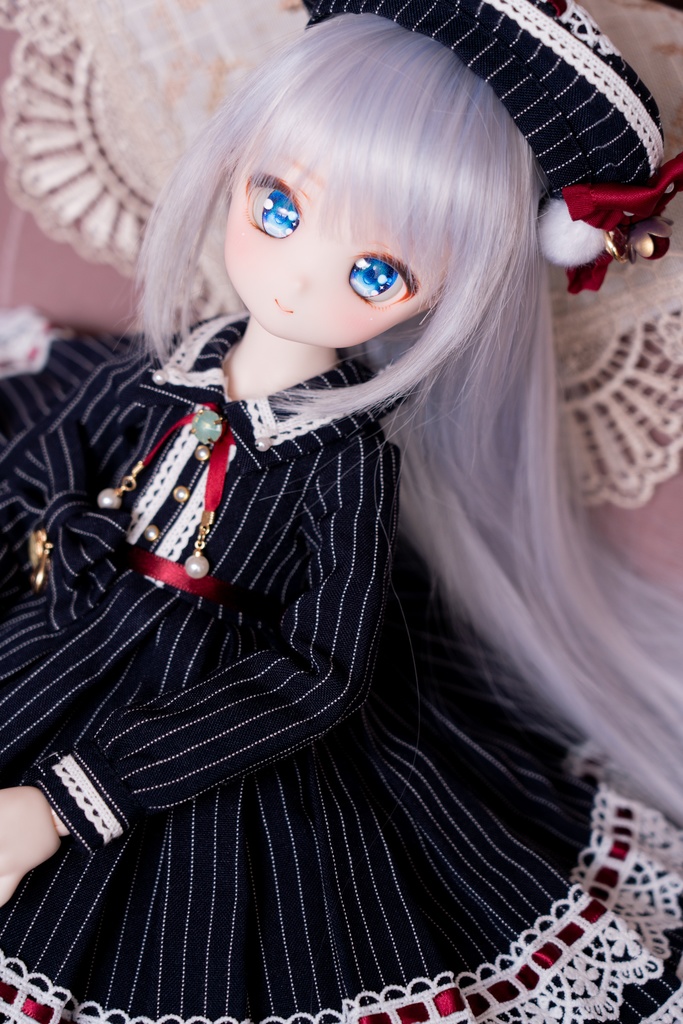 MDDサイズストライプ柄ワンピースセット