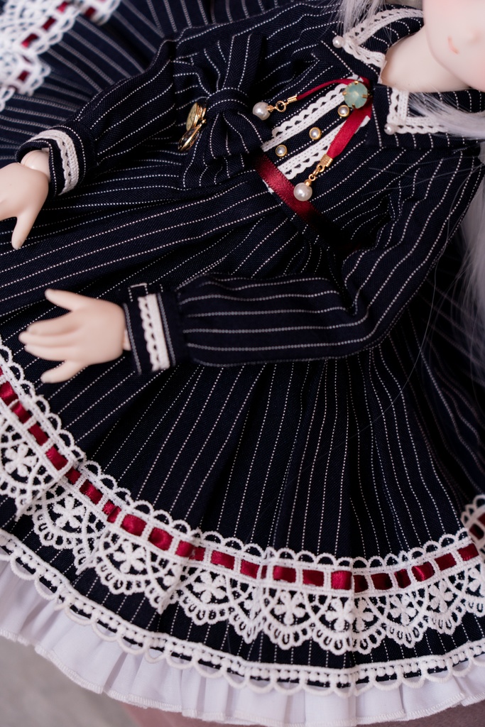 MDDサイズストライプ柄ワンピースセット