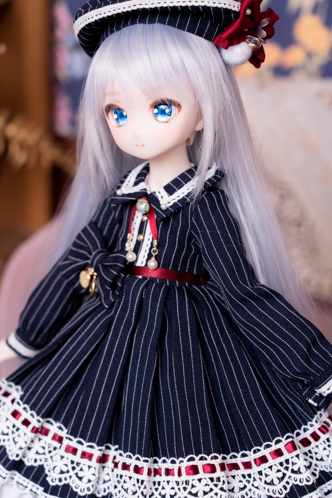 MDDサイズストライプ柄ワンピースセット