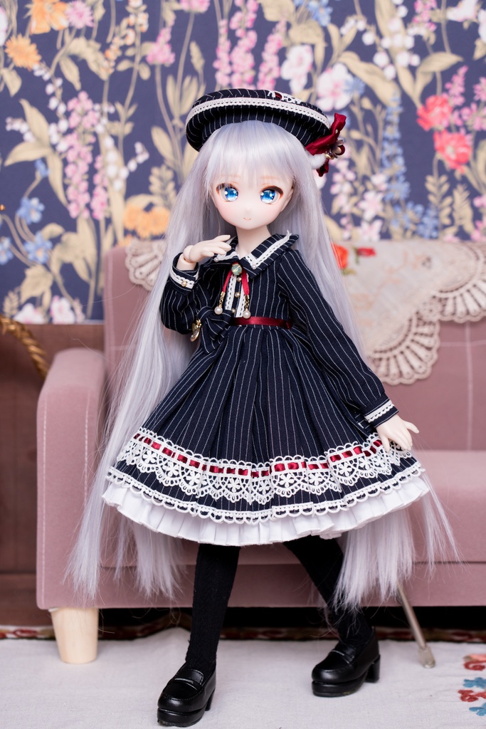 MDDサイズストライプ柄ワンピースセット