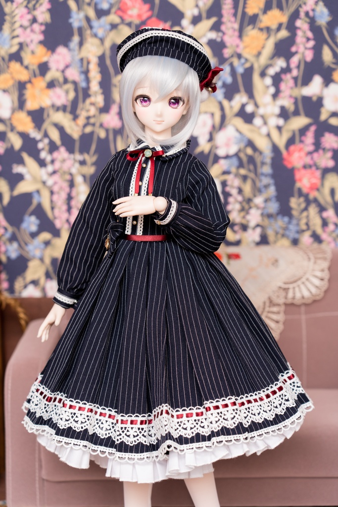 DD/DDSサイズストライプ柄ワンピースセット