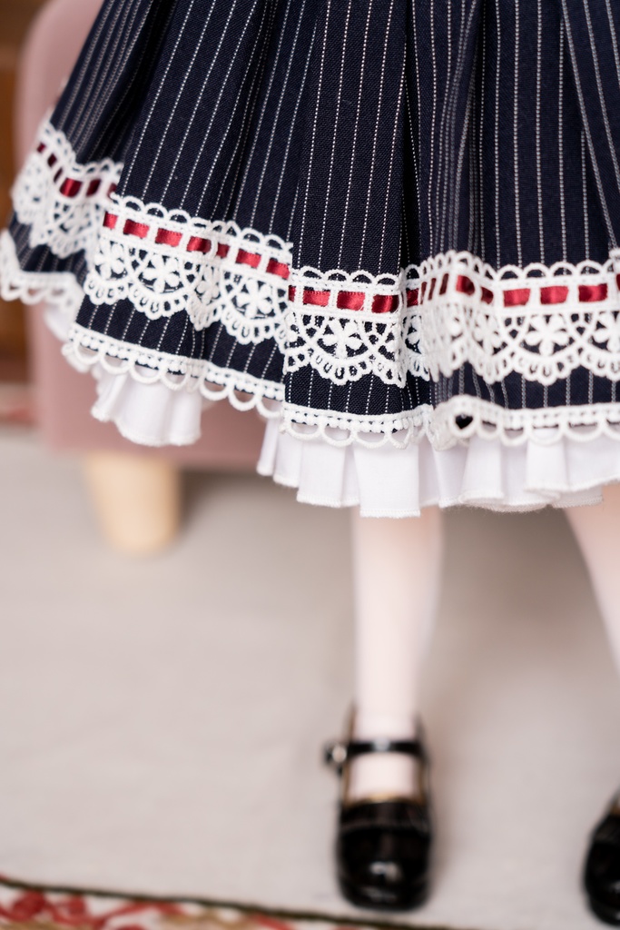 DD/DDSサイズストライプ柄ワンピースセット