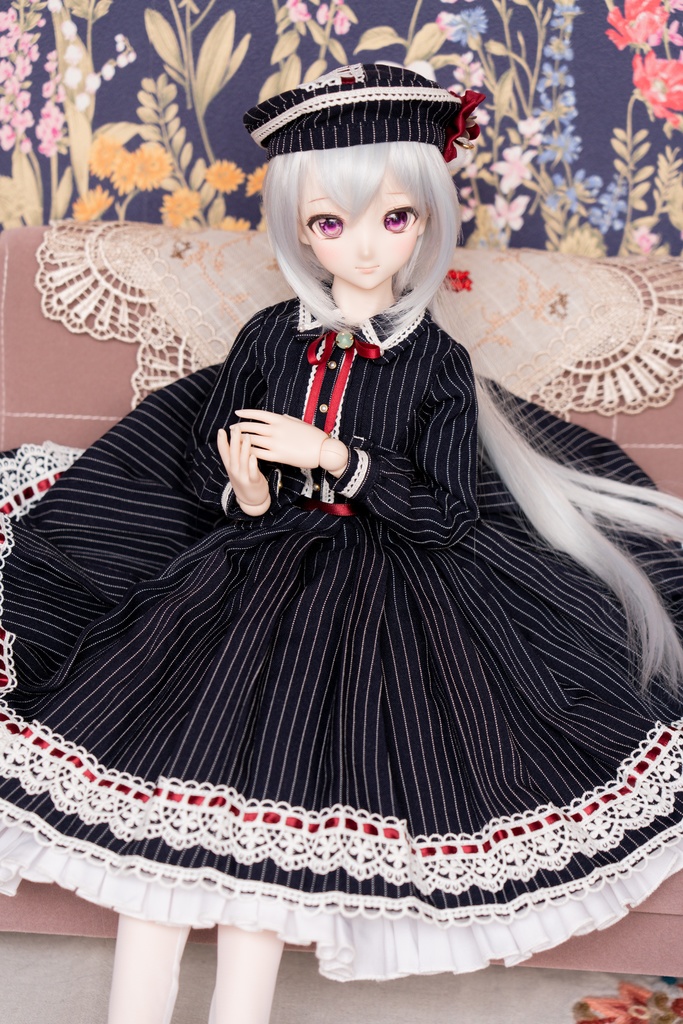 DD/DDSサイズストライプ柄ワンピースセット