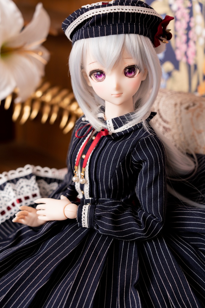 DD/DDSサイズストライプ柄ワンピースセット