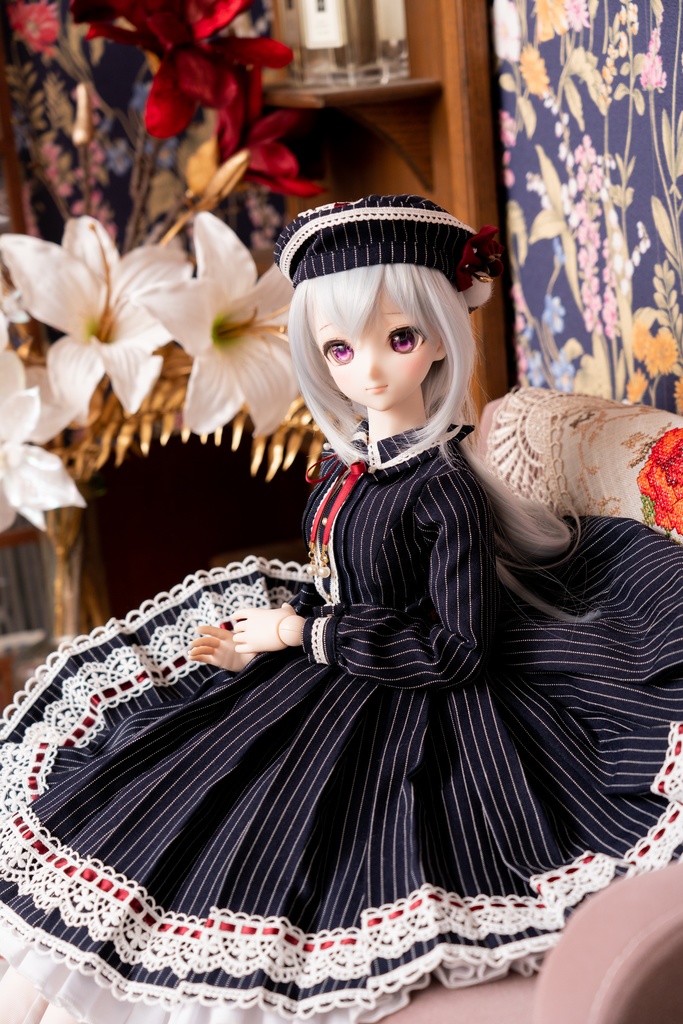 DD/DDSサイズストライプ柄ワンピースセット