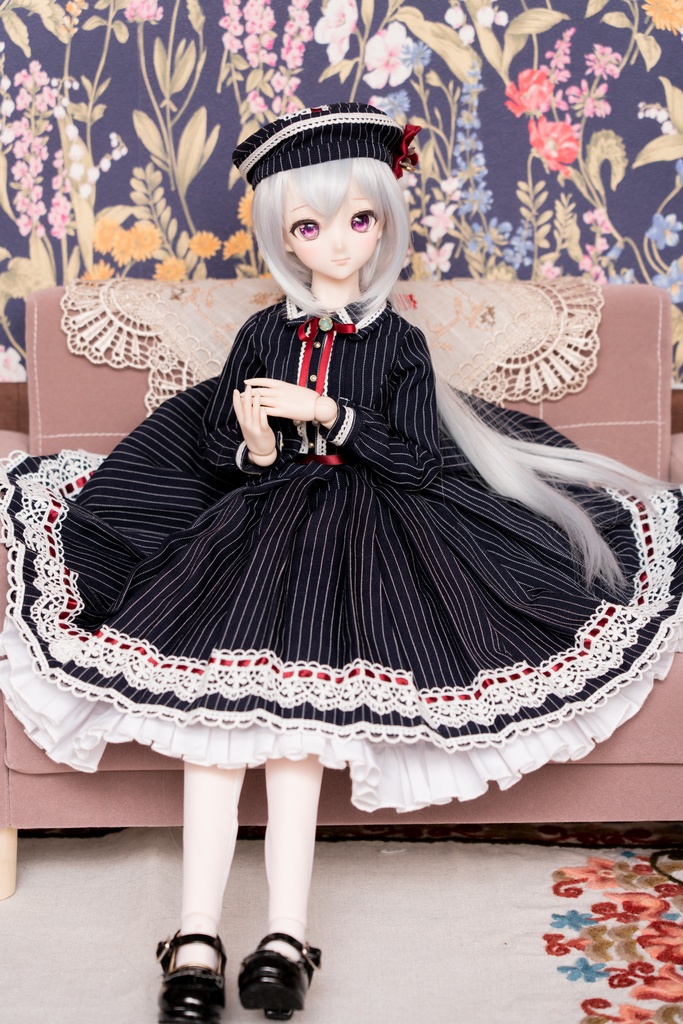 DD/DDSサイズストライプ柄ワンピースセット