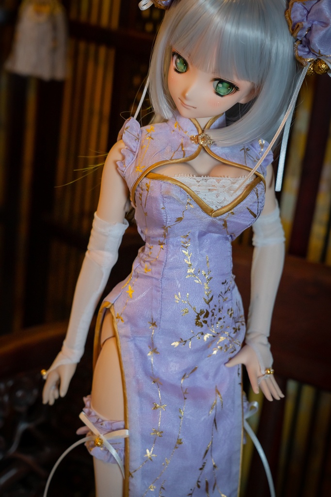 DD・DDS・DDdyサイズチャイナドレスセット 藤色