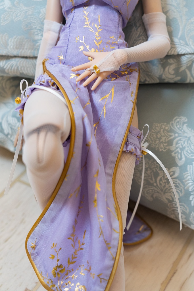 DD・DDS・DDdyサイズチャイナドレスセット 藤色